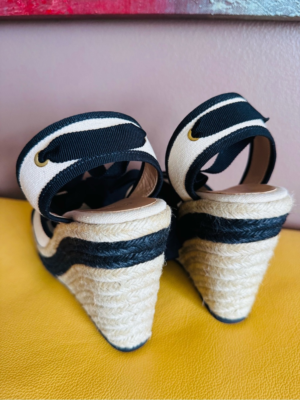 Castaner Hiedra Two-Tone Canvas Espadrille Wedge Sandals in Beige&Black/ 8/NWT - Picture 12 of 16